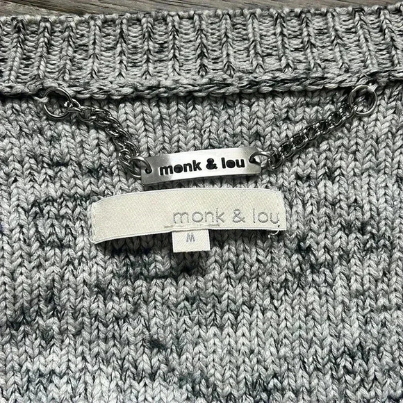Monk & Lou | Grey cotton and wool blend knit cardigan - Picture 4 of 10